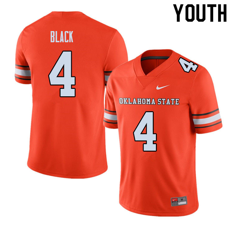 Youth #4 Korie Black Oklahoma State Cowboys College Football Jerseys Sale-Alternate - Click Image to Close